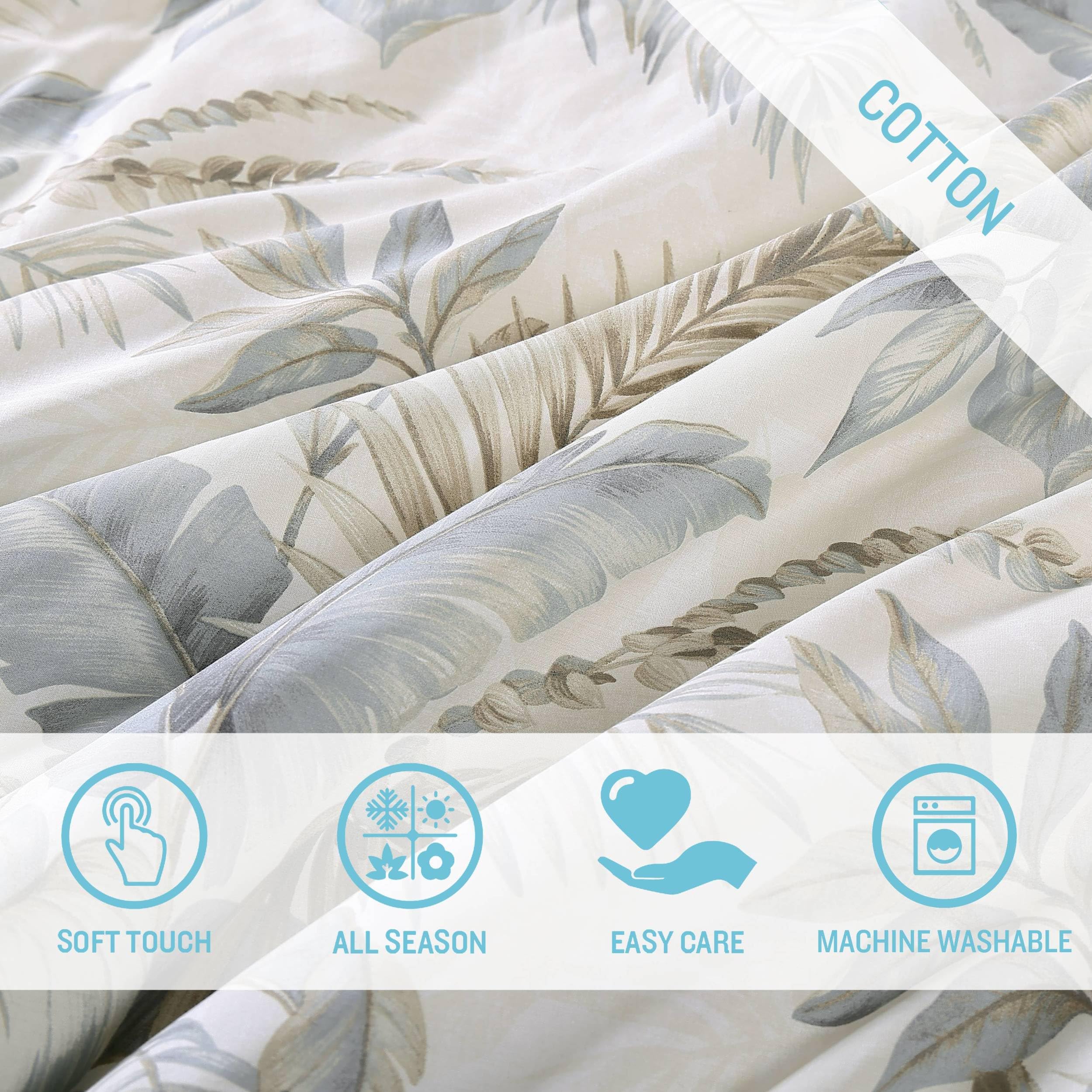 Tommy Bahama - King Duvet Cover Set, Cotton Bedding with Matching Shams & Button Closure, Super Soft Bedding Set (Bakers Bluff Blue, King)