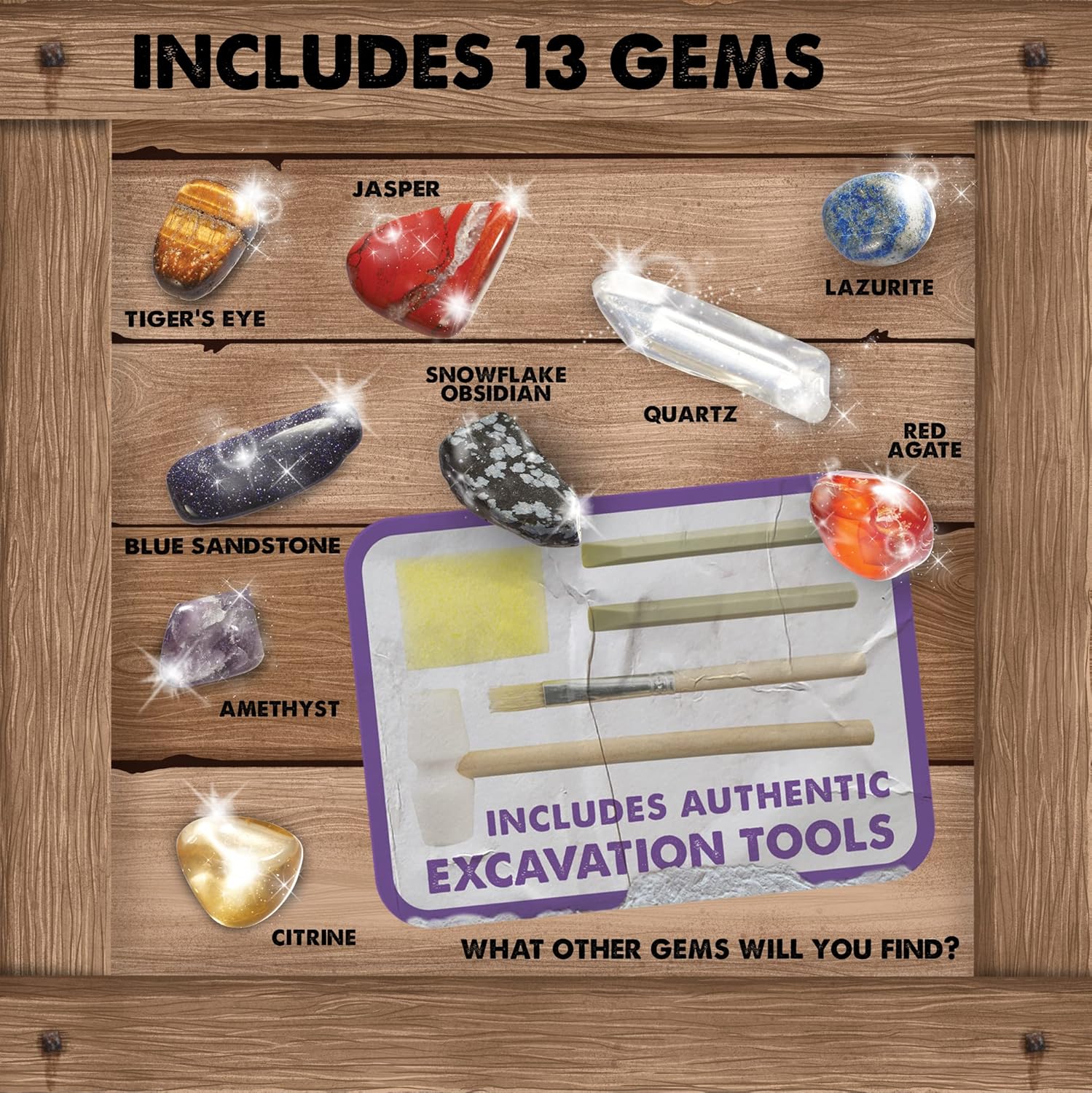 MindWare Dig It Up Giant Gem Discovery Kit | Engaging Geology Experience for Kids with 12 Real Gemstones - Ages 4+