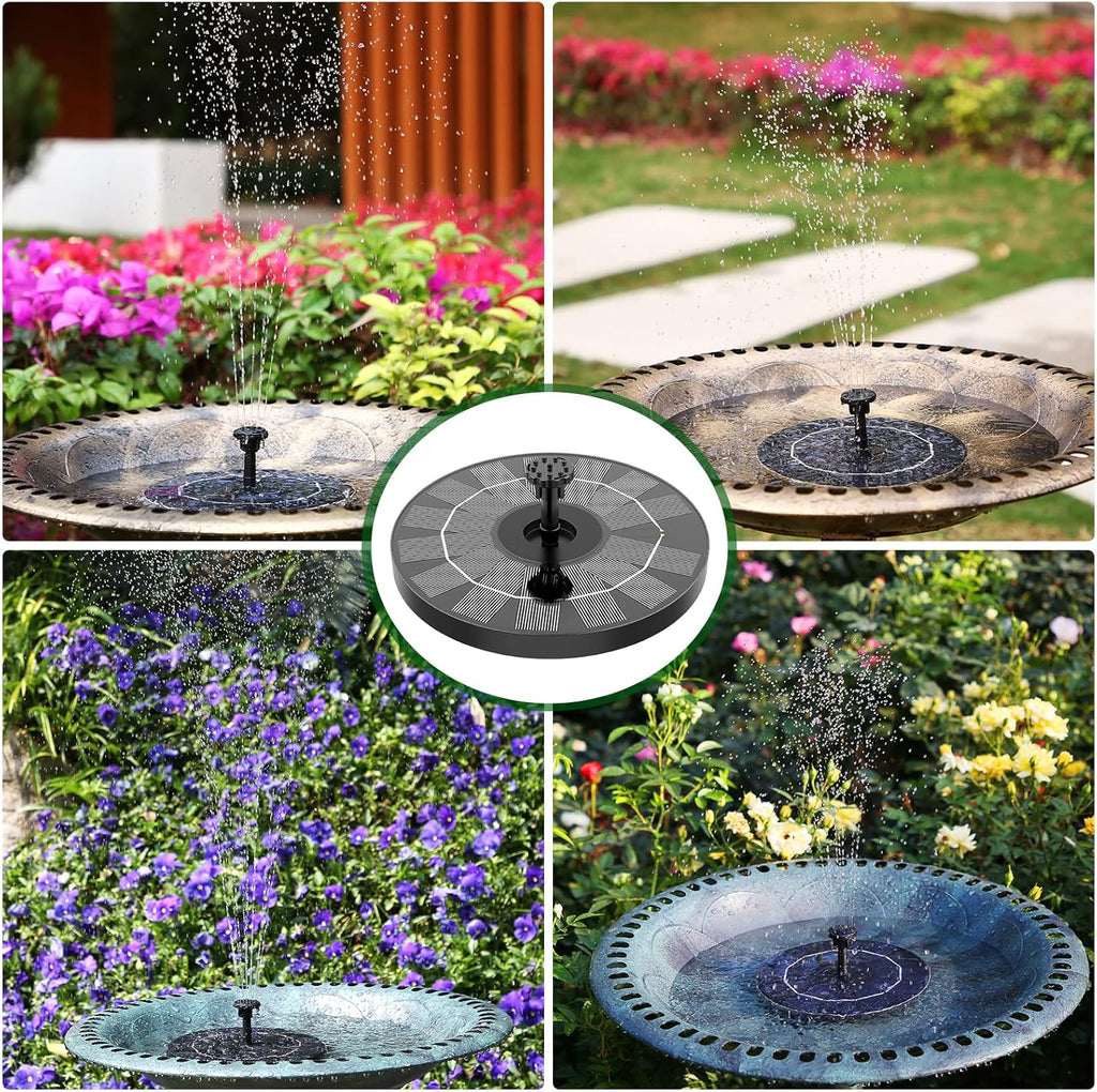 AISITIN Solar Garden Fountain - 3.5W Floating Pump with 6 Nozzles for Bird Bath & Aquarium