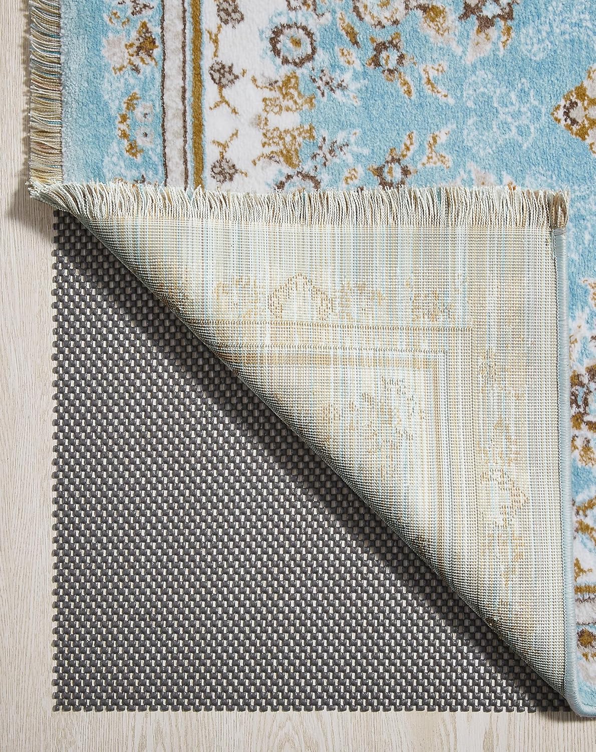 Veken Rug Pad Gripper - Non-Slip 8x10 Ft Dark Grey Mat for Hardwood & Tile Floors