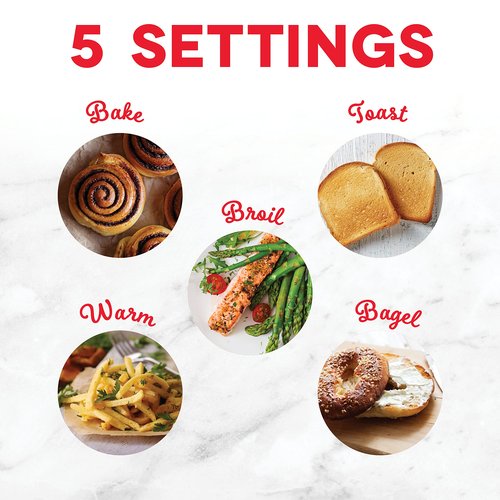 Dash Express Toaster Oven - Space-Saving Countertop Design - Versatile Use with adjustable temperature dial & Quick Heat-Up System - Dishwasher Safe Accessories - Bake, Broil & Toast - Black