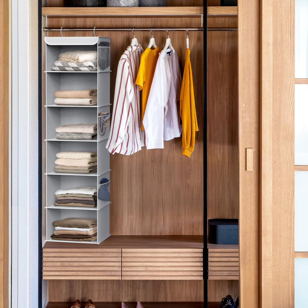 Simple Houseware 6 Shelf Hanging Closet Organizer, Gray