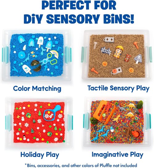 Educational Insights Pluffle® Sand 2-Pack - Mess-Free Sensory Bin Foam Set for Toddlers | Ideal for Home & Classroom Fun, Ages 3+