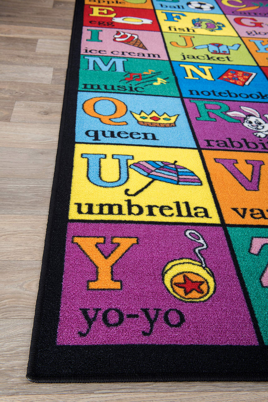 Rugshop Kids Educational Learning Alphabet Non Skid (Non Slip) Area Rug 3'3" x 4'7" Multi