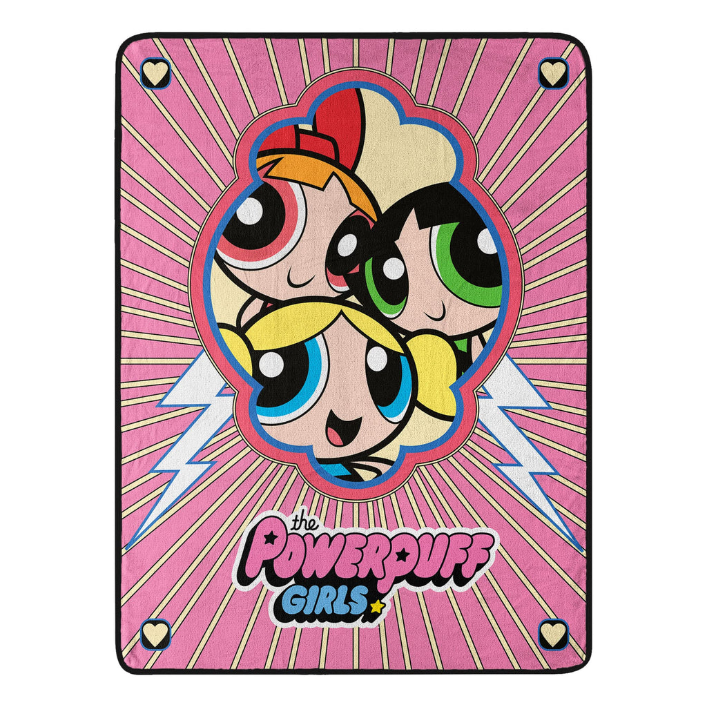 Northwest Powerpuff Girls Micro Raschel Throw Blanket, 46" x 60", Peeking Puffs
