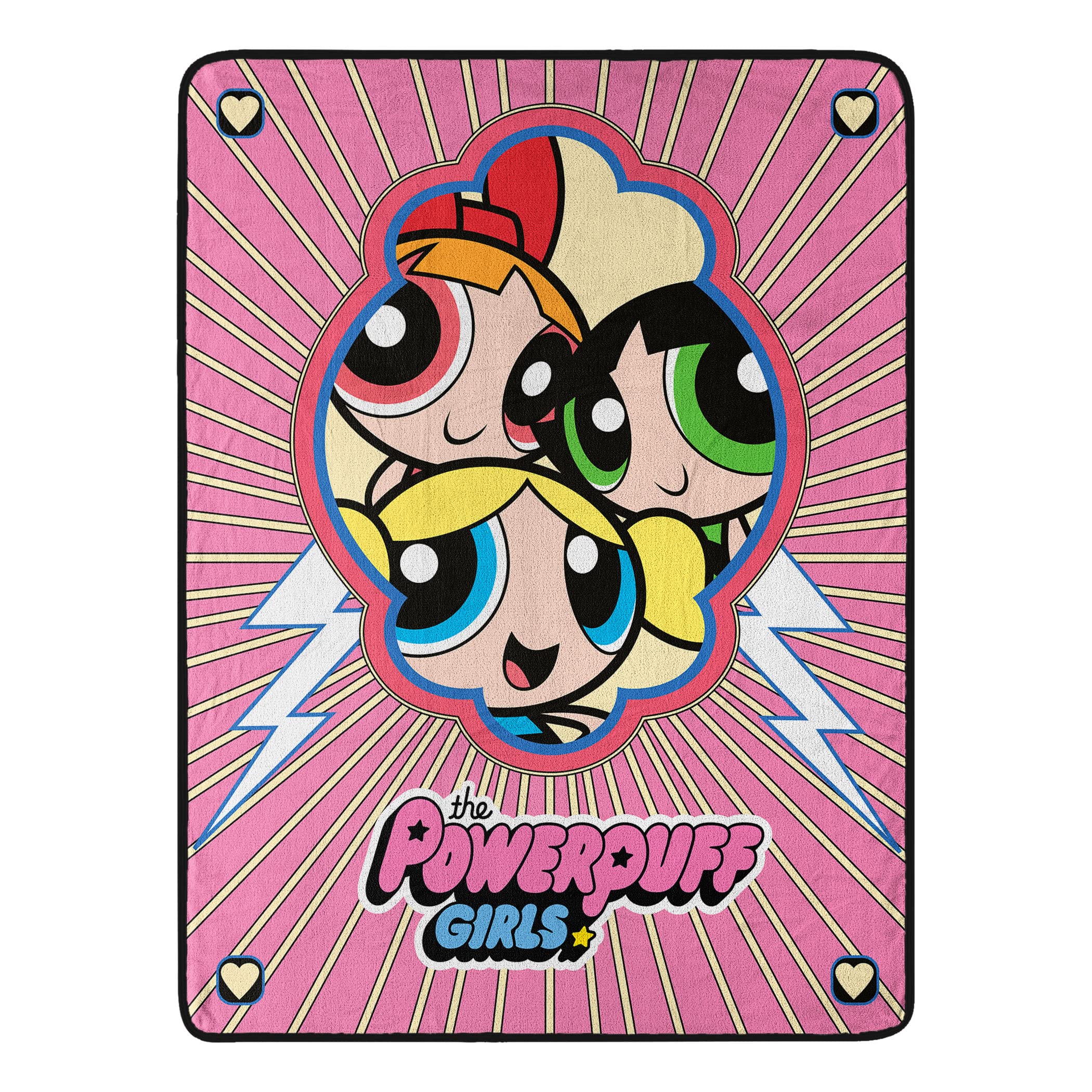 Northwest Powerpuff Girls Micro Raschel Throw Blanket, 46" x 60", Peeking Puffs