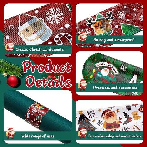Lewtemi Christmas Wrapping Paper Roll Holder Clips - 24 Pcs Metal Clamps for Gift Wrap Organization | 8.7 x 1.2 in