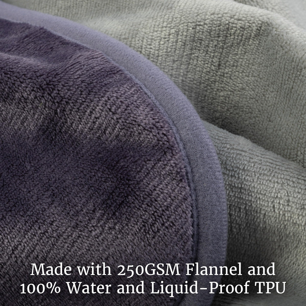 Lavish Home Waterproof Blanket - 80x80 King-Size Blanket for Kids, Pets, and Outdoors - Throw for Bed, Couch, Chair and Car (Purple)
