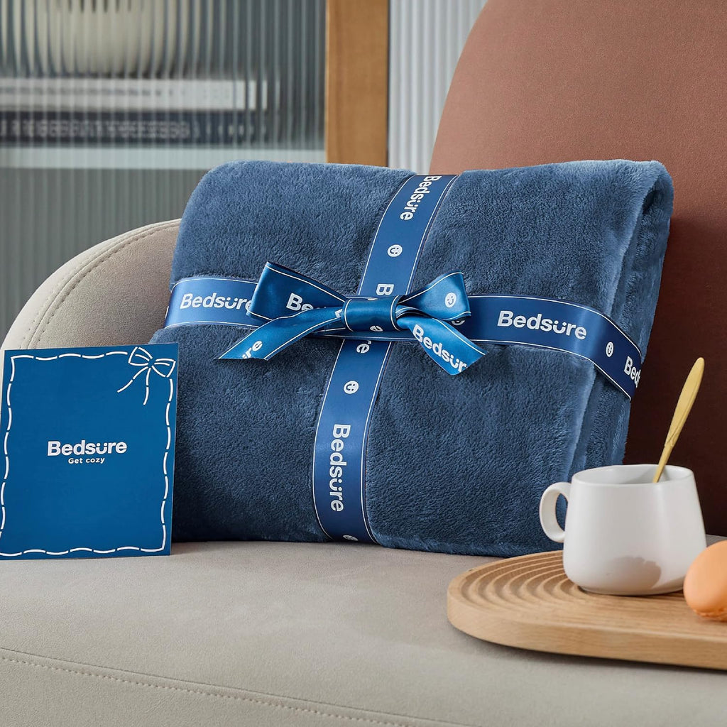 Bedsure GentleSoft Fleece Blanket - Twin Size Mineral Blue | 300GSM Lightweight Plush & Cozy 60x80 Inches