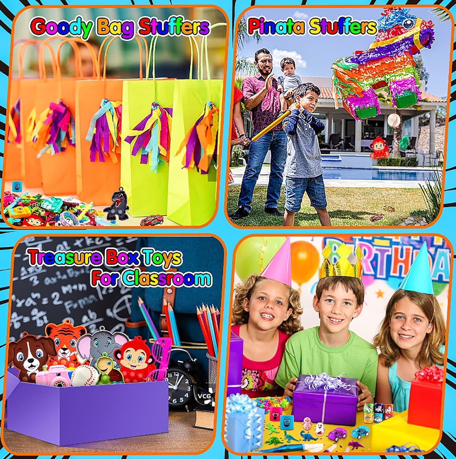 Skiennix 1000 PCS Fidget Toys Bulk - Ideal Party Favors, Classroom Prizes & Birthday Gifts