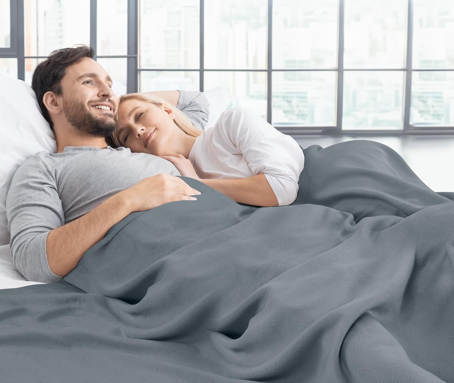 Utopia Bedding Knit Blanket - Soft Lightweight Jersey Blanket | Queen Size 90x90 Inches, Grey
