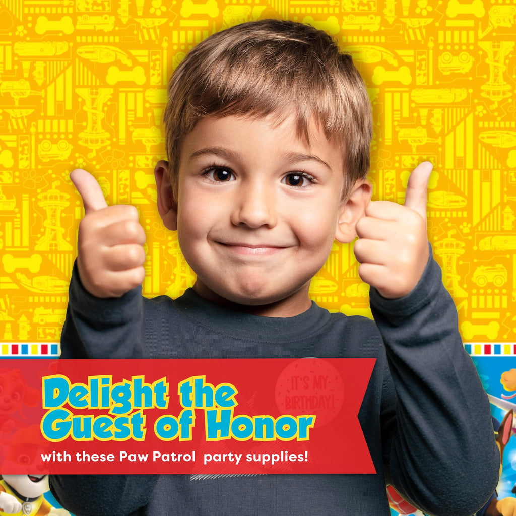 Paw Patrol Birthday Decorations for Party | Serves 16 | Tablecloth, Plates and Napkins, Sticker | Officially Licensed