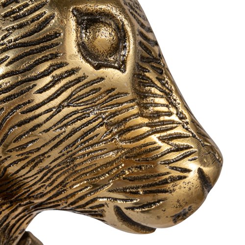 Creative Co-Op Cast Aluminum Rabbit Head with Ruff Collar Wall Décor, Antique Brass Finish