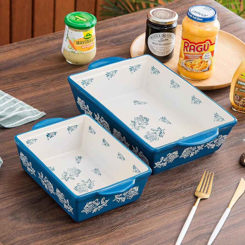 Wisenvoy Ceramic Baking Dish Set - 3-Piece Lasagna & Casserole Bakeware | Durable & Stylish Design