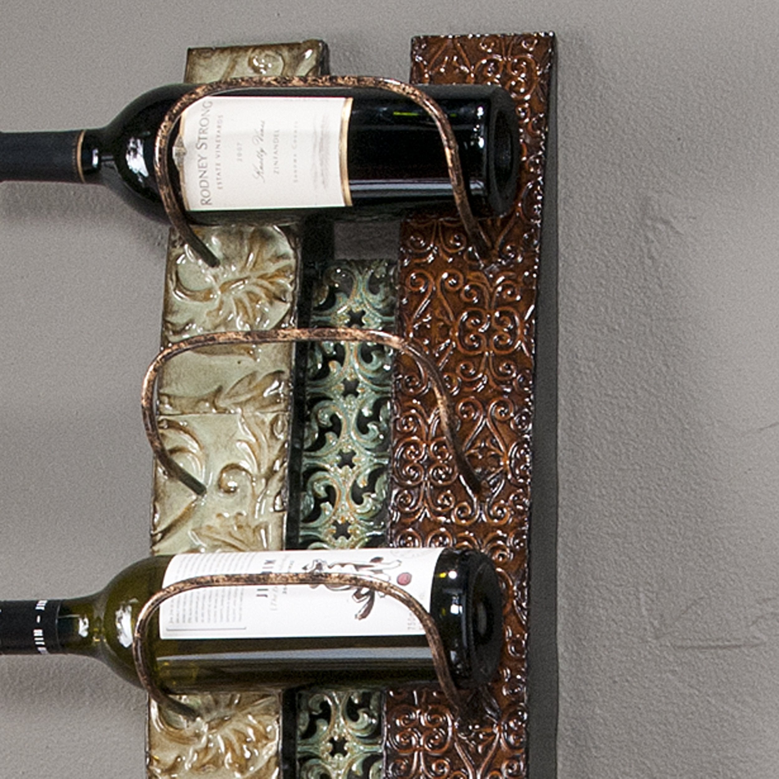 SEI Furniture Adriano Wall Mount Wine Storage, Multicolor