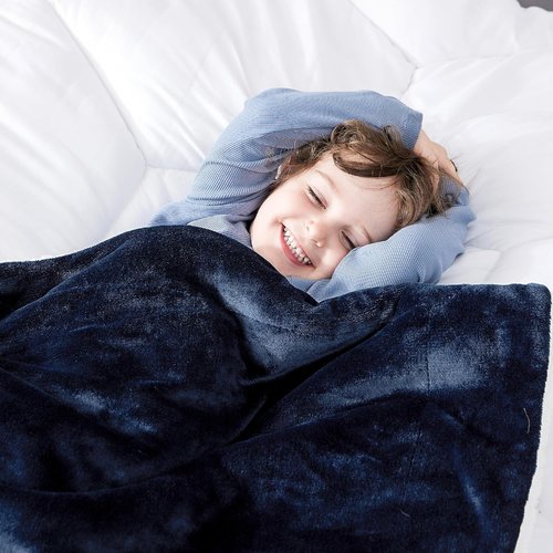 Bedsure GentleSoft Fleece Blanket - Cozy Small Throw for Kids, 43x55 Inches, Navy Blue