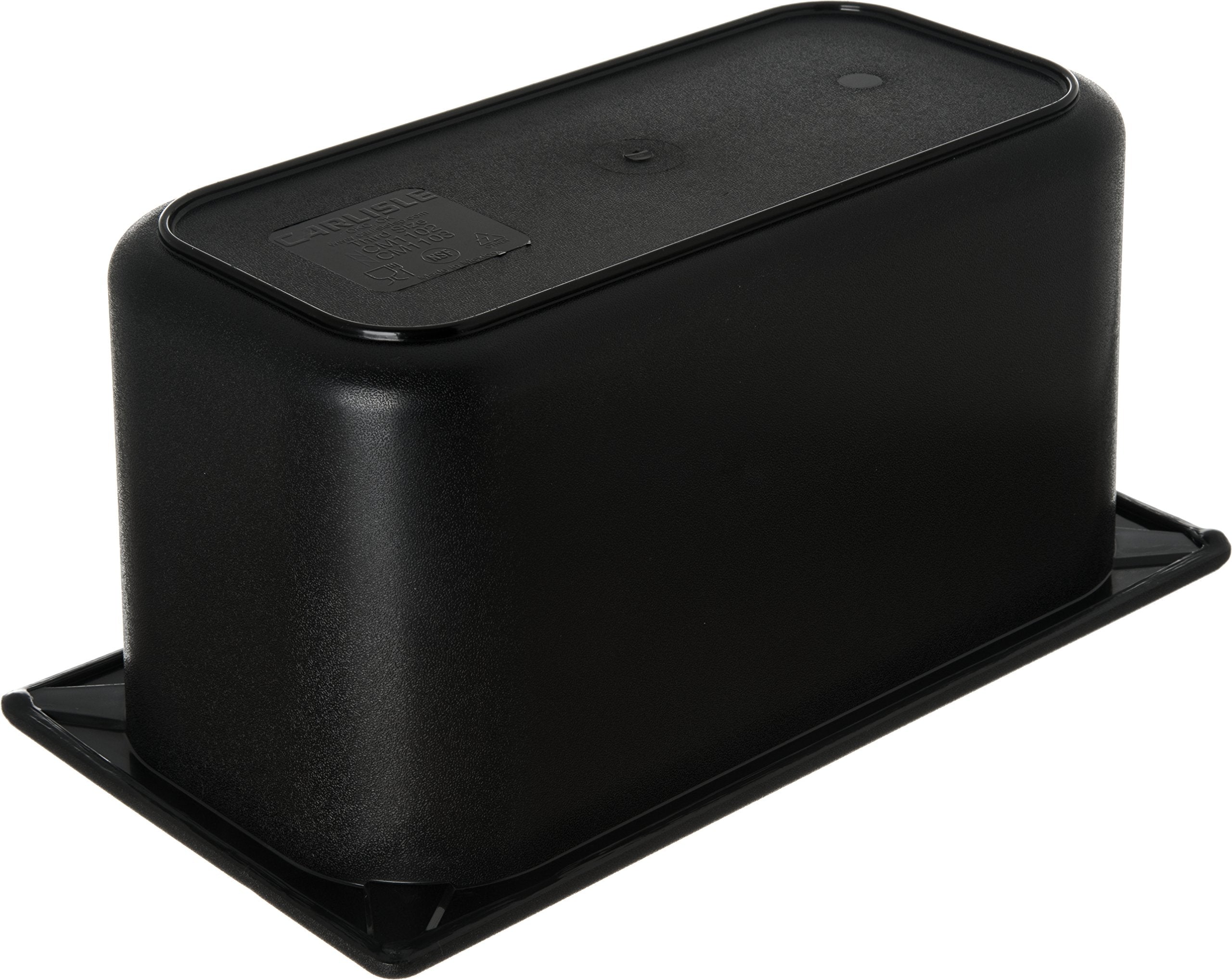 Carlisle FoodService Products CM110303 Coldmaster ABS Third-Size Divided Food Pan, 3.40 qt. Capacity, 12.68" x 6.89" x 6.01", Black