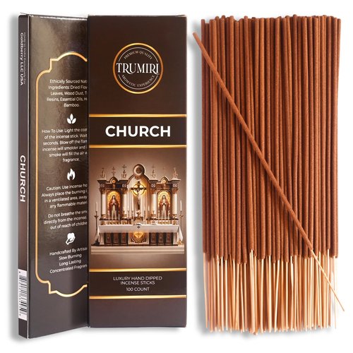 Church Incense Sticks - Bulk Pack of 100 Insence-Sticks - Made with Natural Incienso - Sacred Insense Non Toxic Spiritual Incents Incence