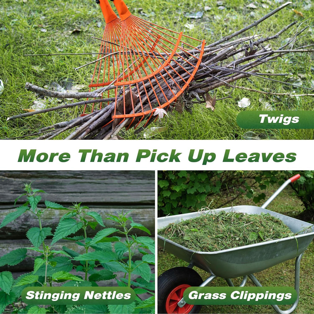 Walensee Leaf Rake - Heavy Duty Leaf Picker & Scooper with Long Steel Handle | Multi-Use Garden Claw