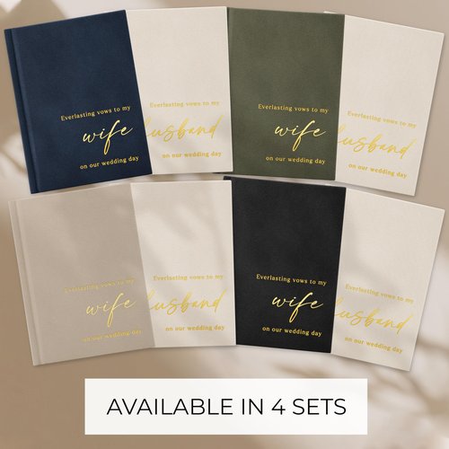 Elegant Velvet Wedding Vow Books With Gold Foil Lettering - Perfectly Sized His and Hers Vow Books With Plenty Of Pages To Write Whatever is on Your Heart - A Beautiful Addition For The Wedding Day