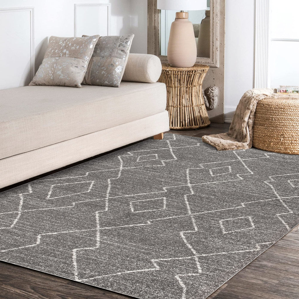 JONATHAN Y Alia Moroccan Beni Souk Gray/Cream Indoor Area Rug, 3x5, Bohemian, Scandinavian, Easy-Cleaning for Living Room, Bedroom, Kitchen, Pet Friendly, Non-Shedding (MOH202B-3)