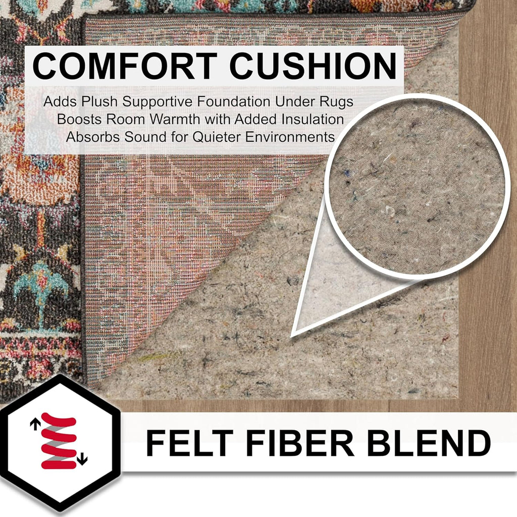Mohawk Home Felt Rug Pad - 1/4 Inch Thick Cushion for Area Rugs | 8' x 10' Size, Protects Hardwood Floors