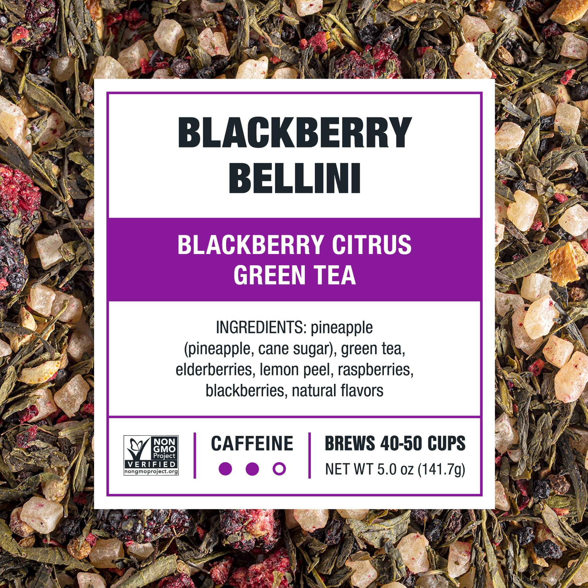 Tiesta Tea - Blackberry Bellini, Premium Loose Leaf Blend, Blackberry Citrus Green Tea, Premium Blend, Medium Caffeine Green Tea, Hot or Iced, 50 Cups, 5 Ounce Refillable Tin