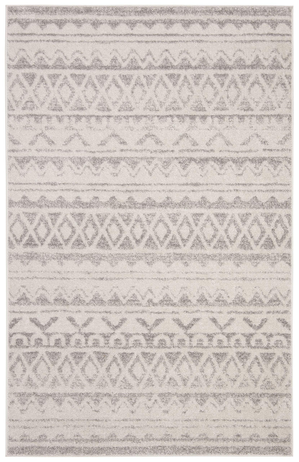 SAFAVIEH Adirondack Collection Area Rug - 5'1" x 7'6", Ivory & Grey, Moroccan Boho Distressed Design, Non-Shedding & Easy Care, Ideal for High Traffic Areas in Living Room, Bedroom (ADR119B)