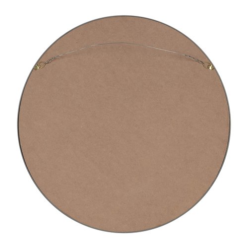 Kate and Laurel Travis Round Wood Wall Mirror, 21.6" Diameter, Navy Blue, Modern Wall Décor Accent