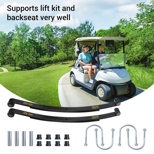 10L0L Golf Cart Leaf Spring Kit for EZGO RXV, Heavy Duty Rear Leaf Springs Kit with U Blot Bushing & Sleeves for EZGO RXV Golf Cart 2008-2013