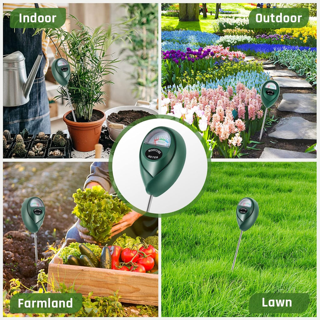 Skiennix Plant Moisture Meter - Accurate Soil Water Level Indicator for Indoor & Outdoor Use | 2-Pack Green