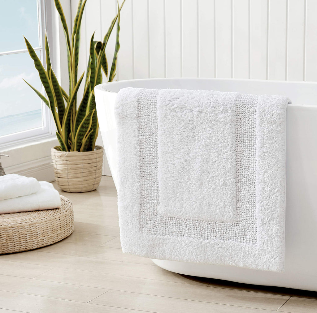 Tommy Bahama - Bath Rug, 100% Cotton Soft & Absorbent Bath Mat, Reversible, Dorm Room Essentials, Long Branch Coconut
