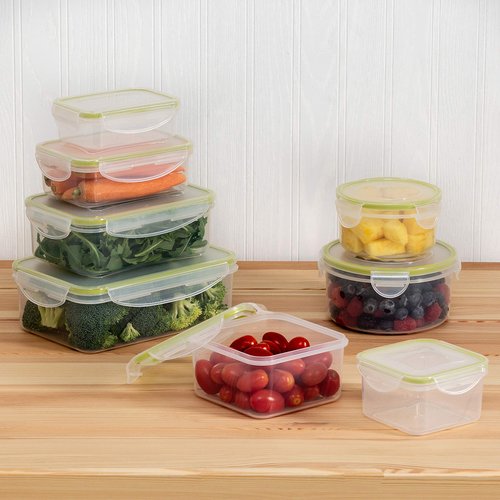 Honey Can Do 16pc Set snap Food containers KCH-03828 Clear
