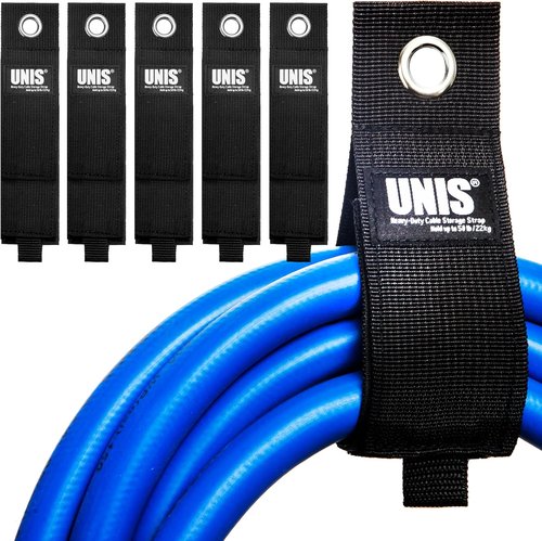 Heavy Duty 13-Inch Extension Cord Storage | 5 Pack with Organizing Straps for Cables & Hoses