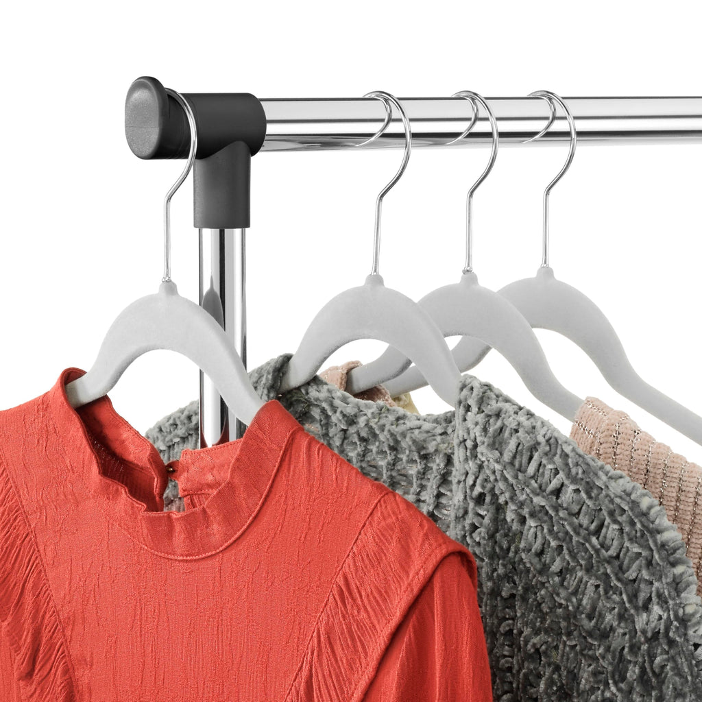 Whitmor Folding Garment Rack - Rolling Clothes Hanger - Adjustable Height - Black