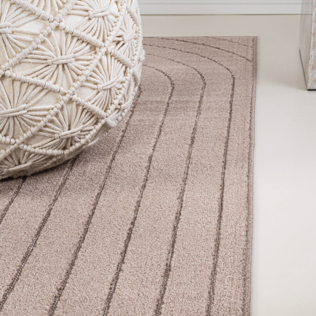 JONATHAN Y Odense High-Low Angle Light Taupe 8x10 Indoor/Outdoor Area Rug for Patio, Backyard, Living Room, Bedroom, Office, Hose-Washable (SCN101C-8)