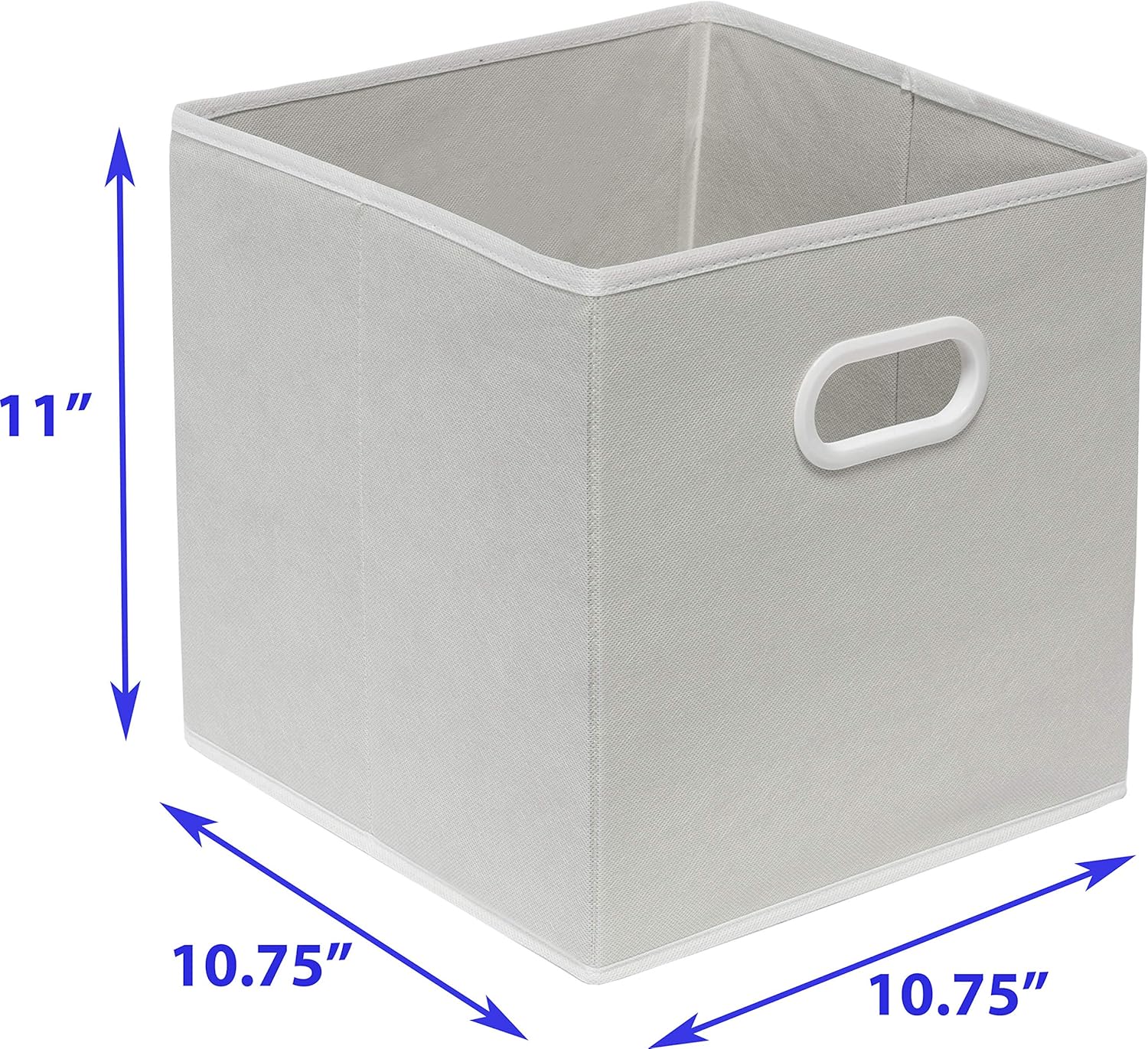Simple Houseware Foldable Cube Storage Bins - 11-Inch Gray Fabric Organizers with Handles | 6-Pack for Closet & Shelves