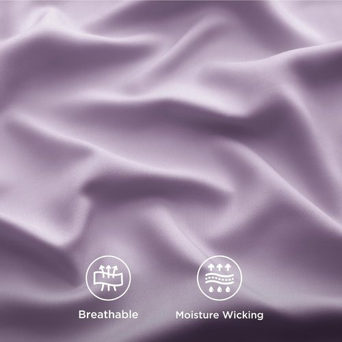 Bedsure Cooling California King Sheet Set - Breathable Rayon from Bamboo, Soft & Silky, Deep Pocket, Lilac