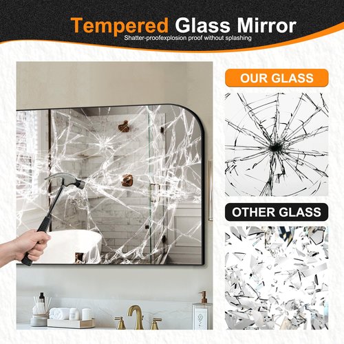 Bathroom Vanity Mirror,30" x 55" Black Metal Framed Wall Mirror for Over Sink, Living Room, Bedroom,Entryway Decor