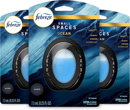 Febreze Small Spaces Air Freshener - Ocean Scent | 0.25 Fl. Oz. | Pack of 3