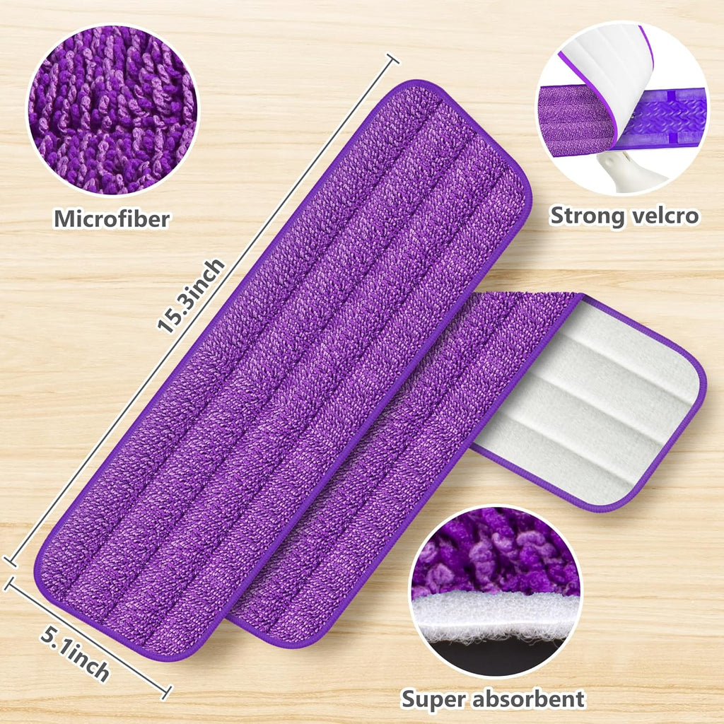 Skiennix Reusable Mop Pads - Microfiber Replacement Refills for Swiffer PowerMop | 6 Pack, Machine Washable
