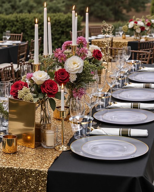 Hioasis 60pcs Clear and Gold Plastic Plates - Clear Disposable Dinnerware Set, 30pcs Dinner 10.25in & 30pcs Dessert 7.5in Plates with Striped Designs for Party & Wedding