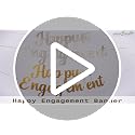 Pre-Strung Happy Engagement Banner - Gold Glitter Party Decoration