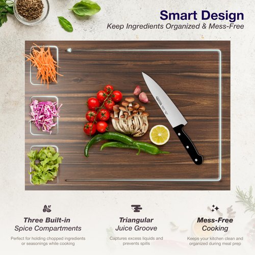 BLUEWEST Noodle Board Stove Cover with Handles, 3 in 1 Wood Stove Top Covers Board for Gas Burners and Electric Stove, Wooden RV Stovetop Cover, Tray for Kitchen Counter Space with Juice Grooves