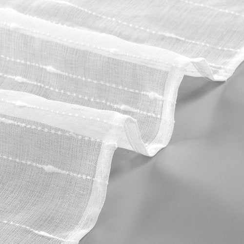 Laura Ashley White Sheer Curtains with Rod Pocket, Each Panel Measures 38" W x 84" L, Lehman, 4 Panels