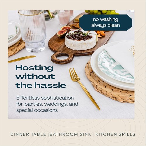 Lintext Disposable Linen-Feel Guest Towels - Soft & Absorbent 8" x 17" Paper Napkins | Pack of 300 for Events