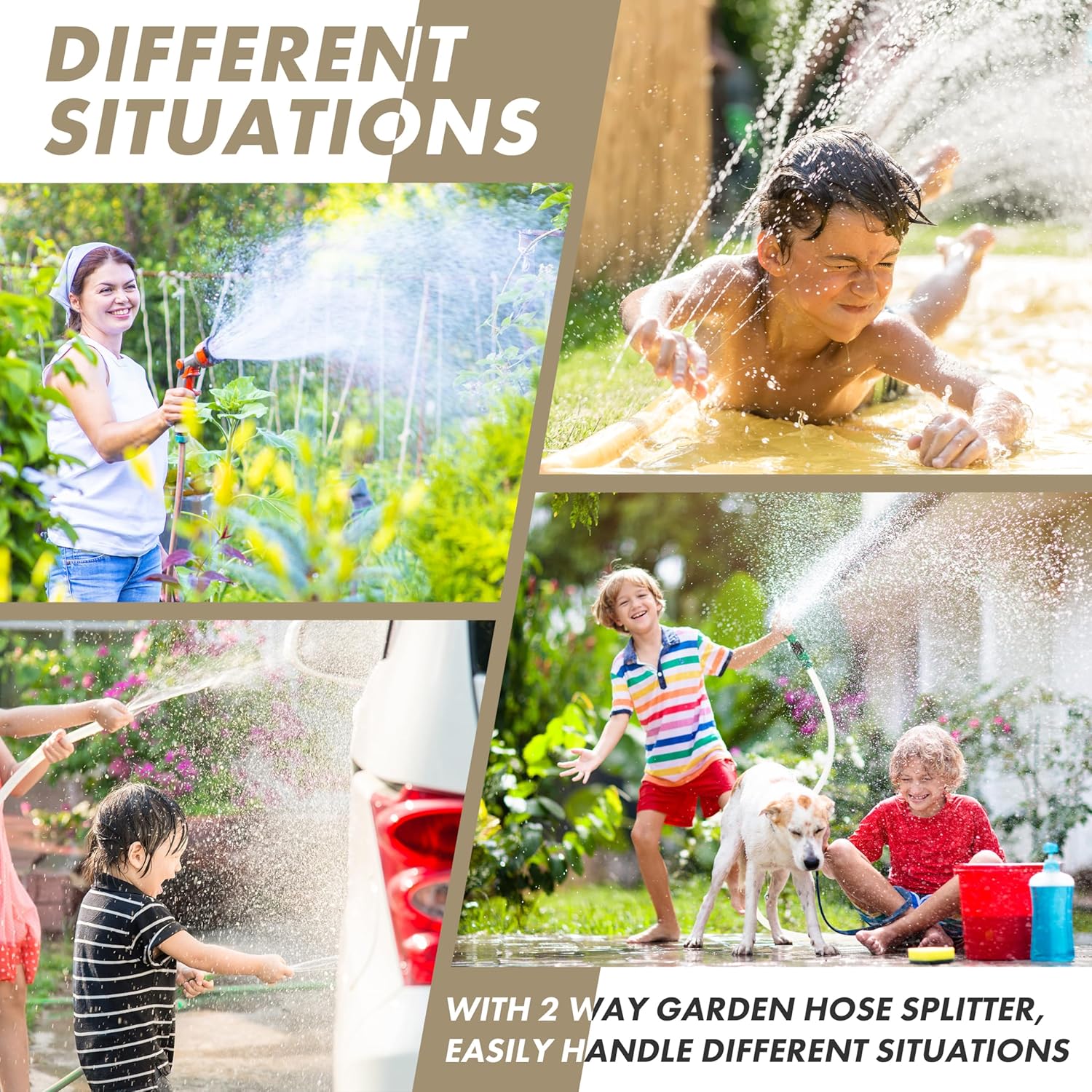 Twinkle Star Quick Connect Garden Hose Fittings - Male & Female Adapter Set (4 Pieces)