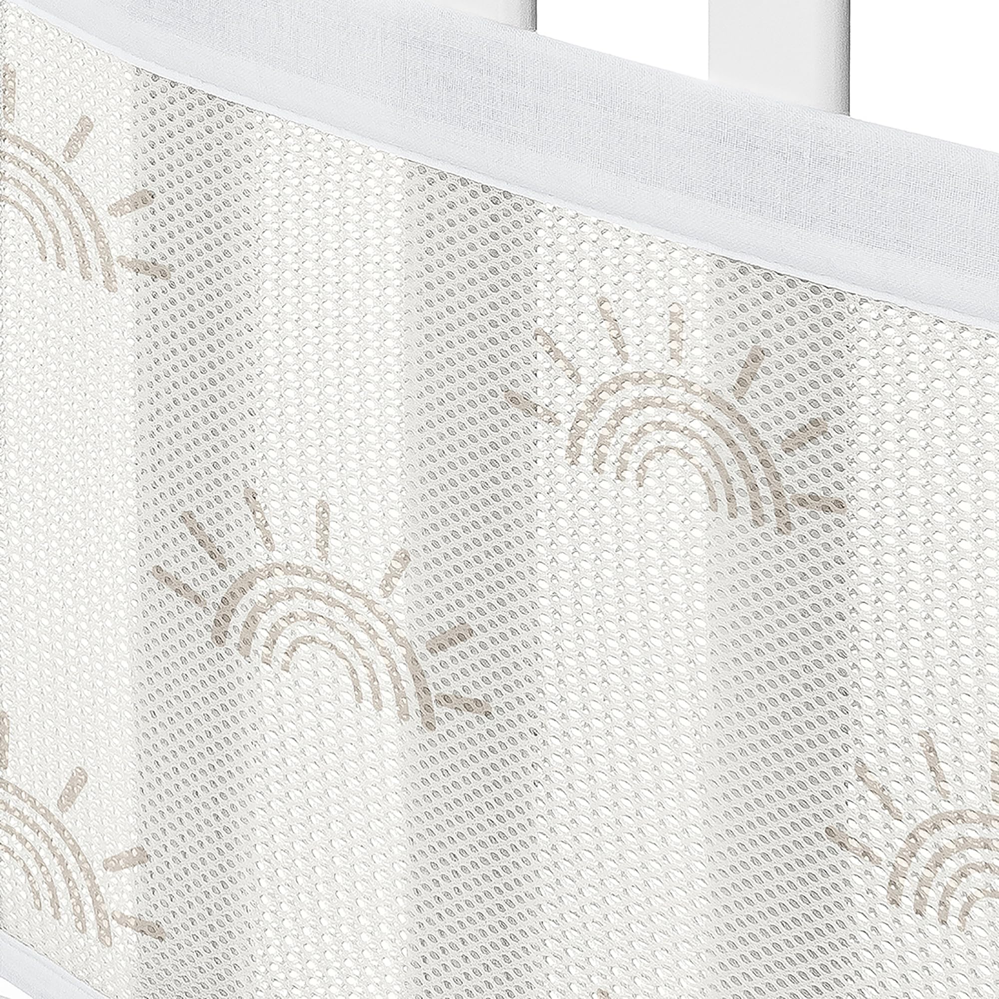 Sweet Jojo Designs + BreathableBaby 2-Piece Breathable Mesh Crib Liner Set (Ivory Boho Chic Sun) for Boys/Girls, Baby, Infants/Newborn Nursery (Sunrise, Sunset, Bohemian, Farmhouse, Shabby, Modern)