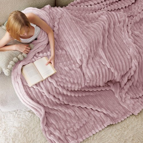 Bedsure GentleSoft Blanket - Cozy Pink California King Size Throw, Perfect Gift for Women | 102x96 Inches