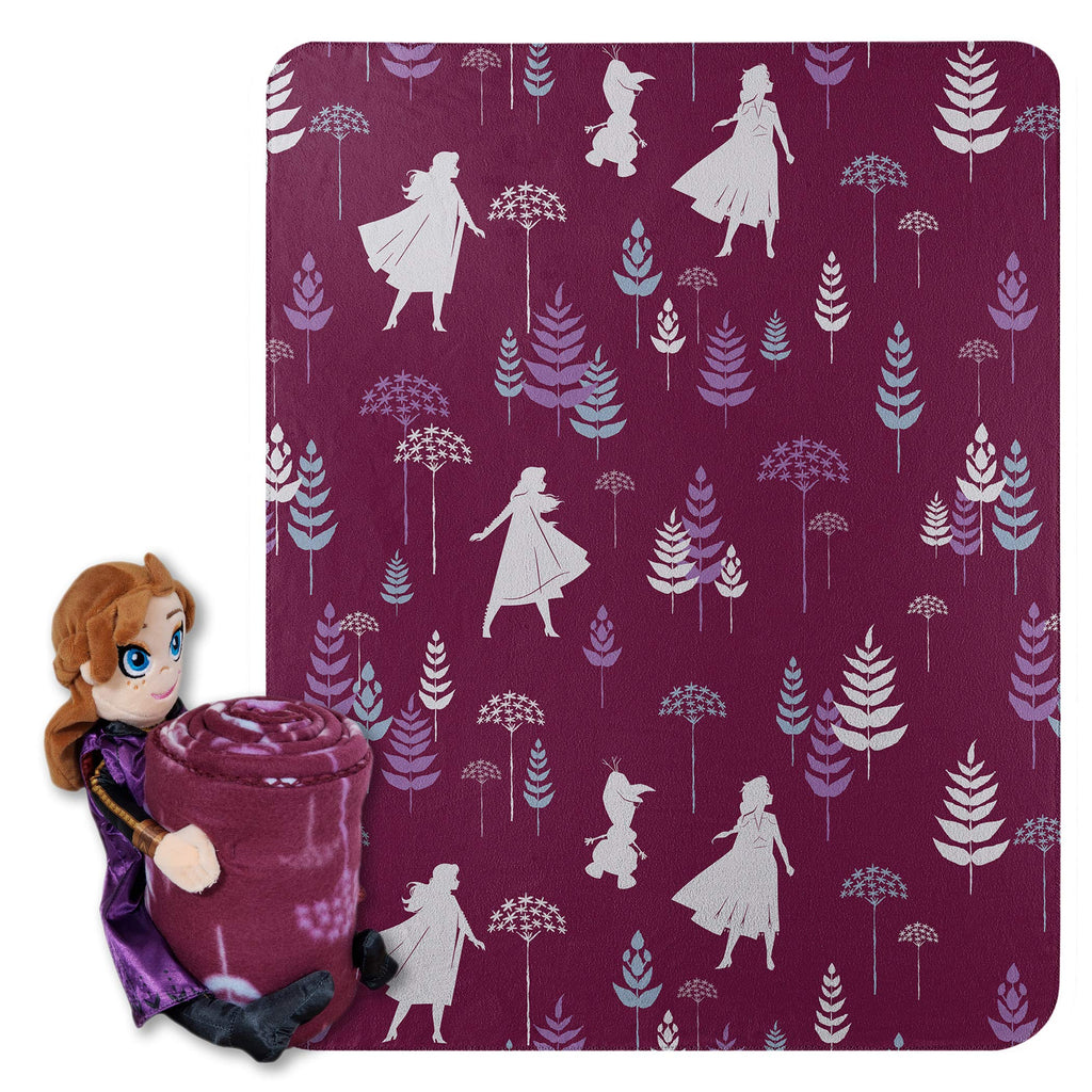 Northwest Frozen Character Hugger Pillow & Fleece Throw Blanket Set, 40" x 50", Dandelion Anna